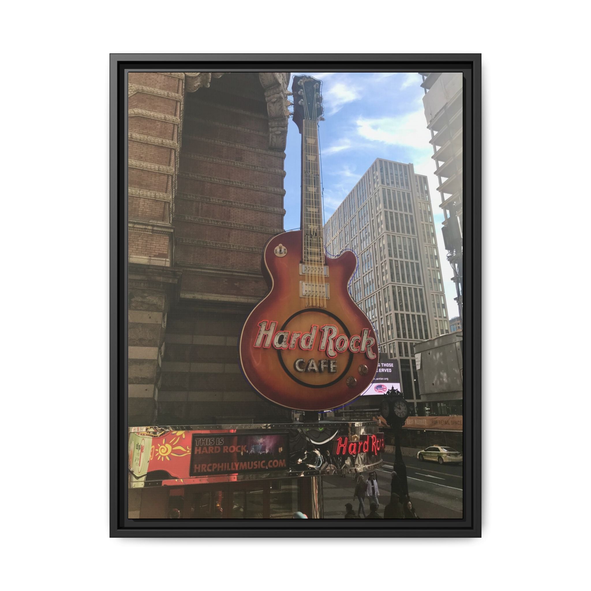 Hard Rock Cafe Sign - Framed Matte Canvas