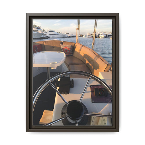 Boat Helm Framed Canvas Print — Seaside Harbor Nautical Wall Art