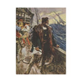 Stretched Satin Canvas Print — Inspired by Voyage of Columbus Vintage Artwork